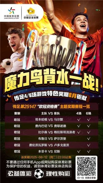 魔力鸟背水一战!传足特色奖期第25147期聚焦欧冠资格赛 魔力鸟背水一战!传足特色奖期第25147期聚焦欧冠资格赛
